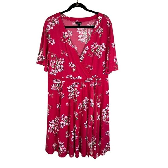 torrid Dresses & Skirts - Torrid Dress 1X Pink Floral Midi Feminine Retro Western Boho Classic Tropical